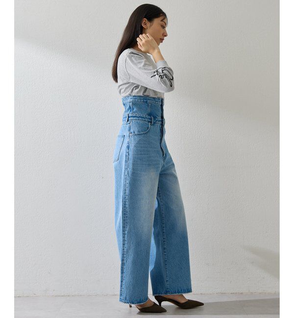  「ハイウエストデニムパンツ」|デニム|