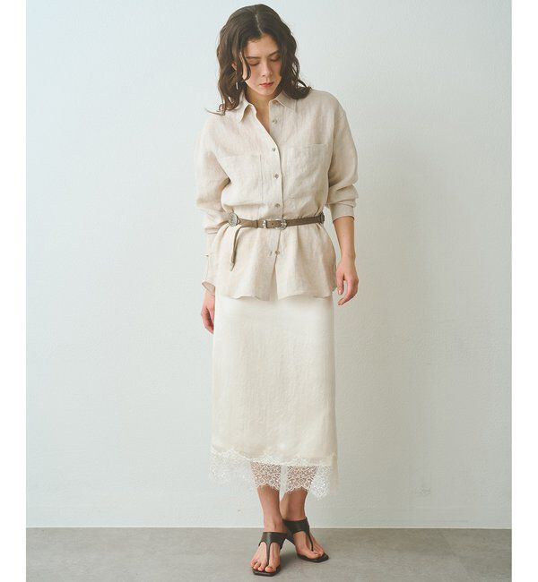  「サテンレーススカート」|スカート|