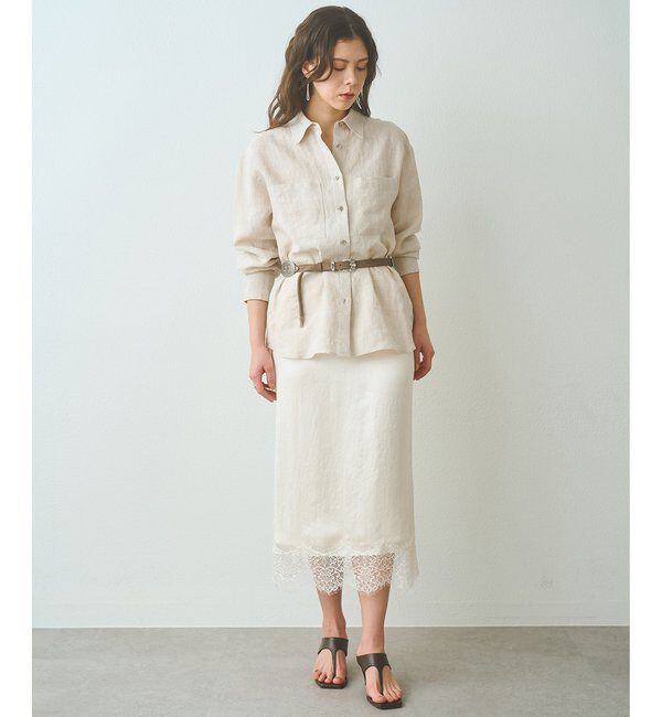  「サテンレーススカート」|スカート|