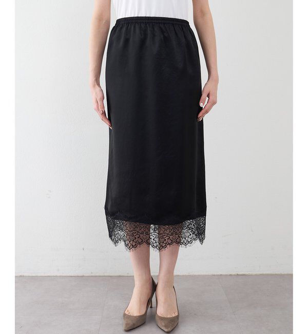  「サテンレーススカート」|スカート|