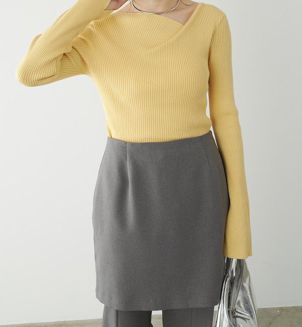  「デザインネックリブニット」|ニット・セーター|