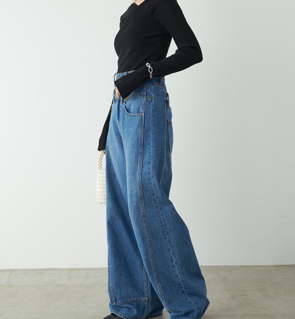  「デザインネックリブニット」|ニット・セーター|