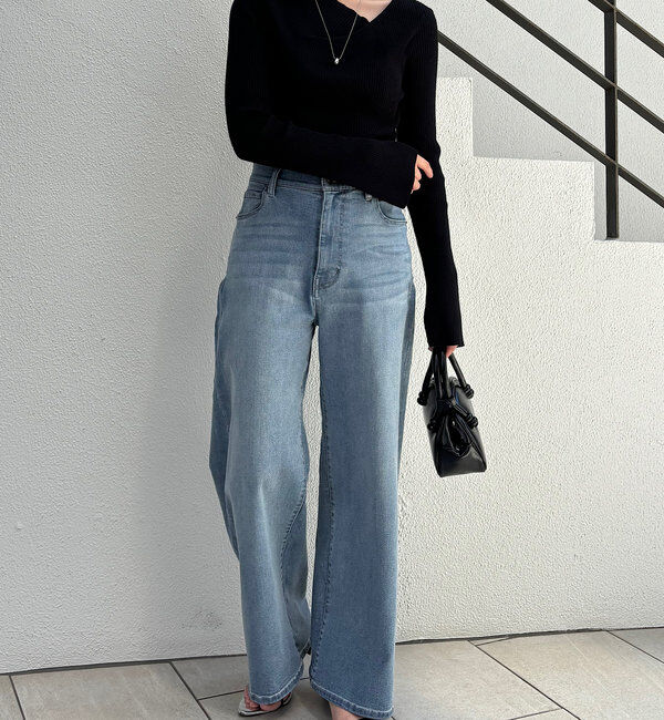  「デザインネックリブニット」|ニット・セーター|