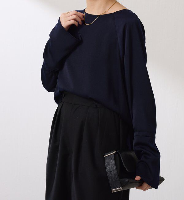  「袖フレアサテンブラウス」|シャツ・ブラウス|