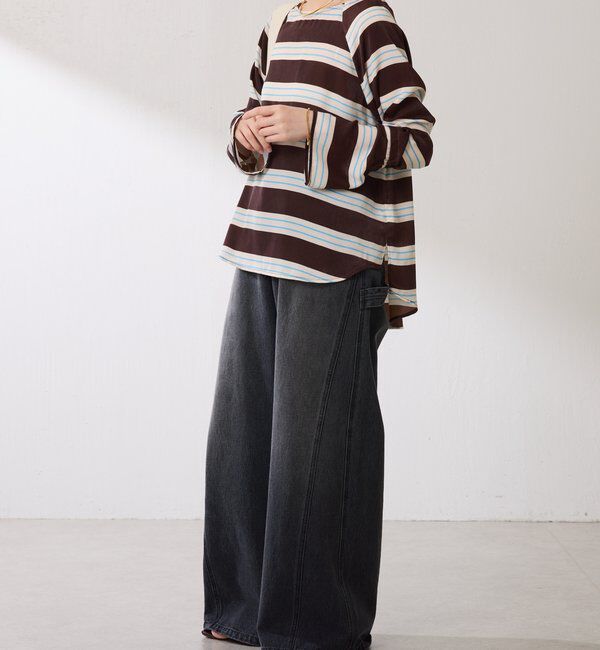  「袖フレアサテンブラウス」|シャツ・ブラウス|