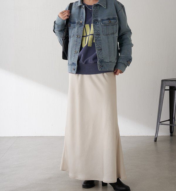  「Q.anos ストレッチリブデニムジャケット」|デニムジャケット|