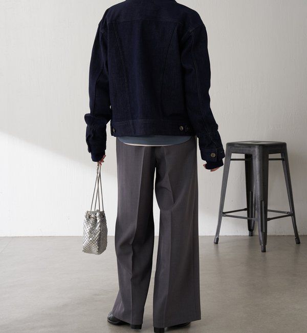  「Q.anos ストレッチリブデニムジャケット」|デニムジャケット|