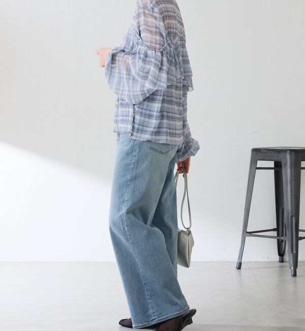  「チェックシフォンラッフルブラウス」|シャツ・ブラウス|