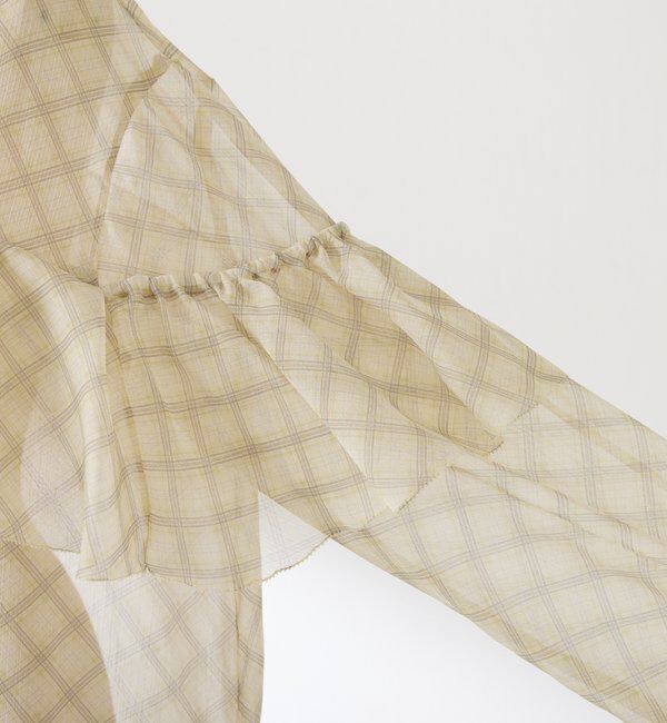  「チェックシフォンラッフルブラウス」|シャツ・ブラウス|