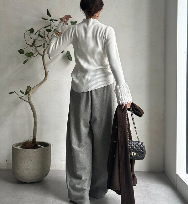  「【WEB限定】フリンジカフスリブニット」|ニット・セーター|