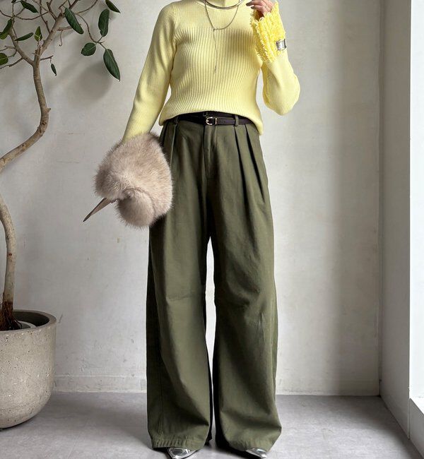  「【WEB限定】フリンジカフスリブニット」|ニット・セーター|