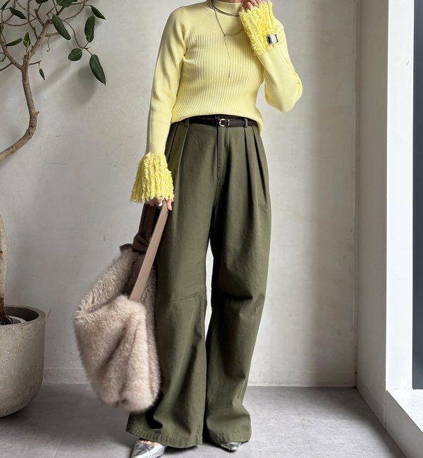  「【WEB限定】フリンジカフスリブニット」|ニット・セーター|