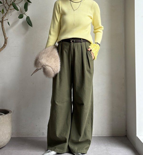  「【WEB限定】フリンジカフスリブニット」|ニット・セーター|