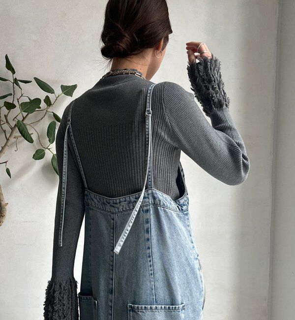  「【WEB限定】フリンジカフスリブニット」|ニット・セーター|