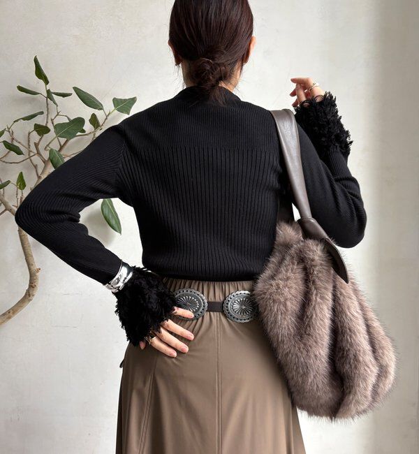  「【WEB限定】フリンジカフスリブニット」|ニット・セーター|