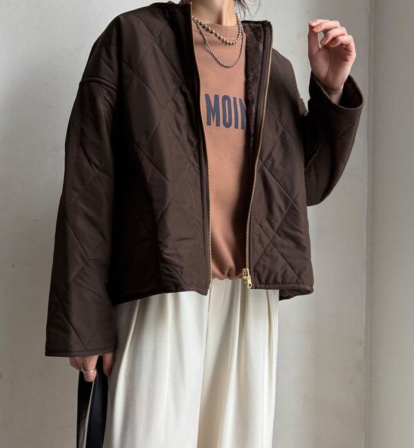  「【WEB限定】リバーシブルファーキルトコート」|その他|ブラウン