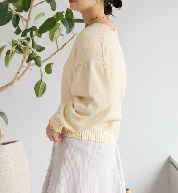  「予約【鮮度抜群】ギャザースリーブオーバーニット」|ニット・セーター|