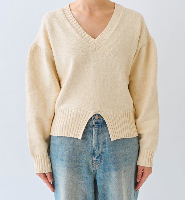  「予約【鮮度抜群】ギャザースリーブオーバーニット」|ニット・セーター|