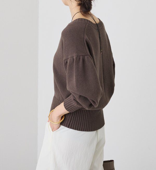  「予約【鮮度抜群】ギャザースリーブオーバーニット」|ニット・セーター|