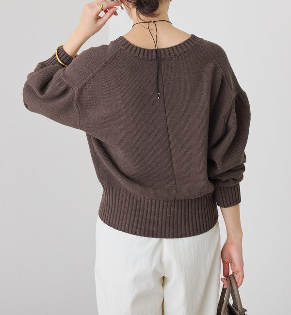  「予約【鮮度抜群】ギャザースリーブオーバーニット」|ニット・セーター|