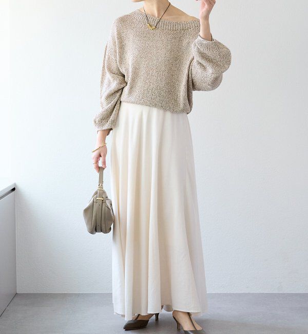  「予約【セットアップ可/上品な落ち感】ガーメントダイフレアバイアススカート」|スカート|
