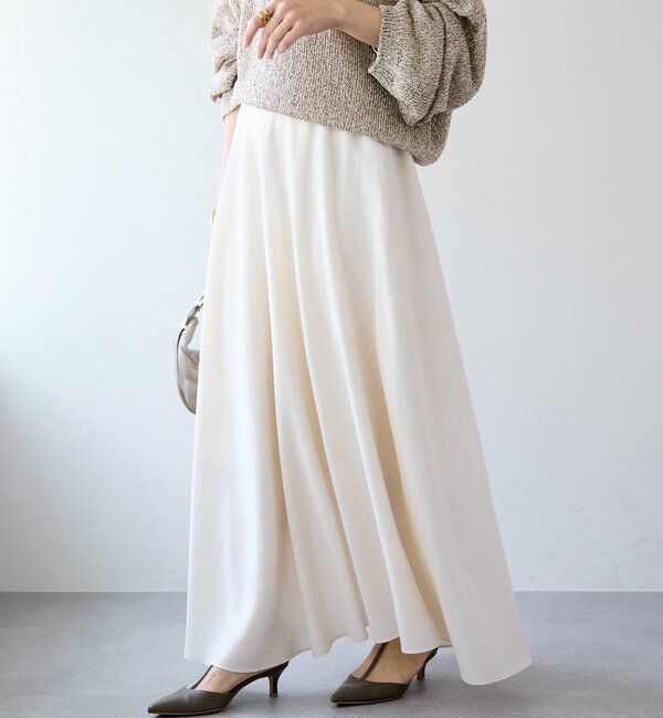  「予約【セットアップ可/上品な落ち感】ガーメントダイフレアバイアススカート」|スカート|