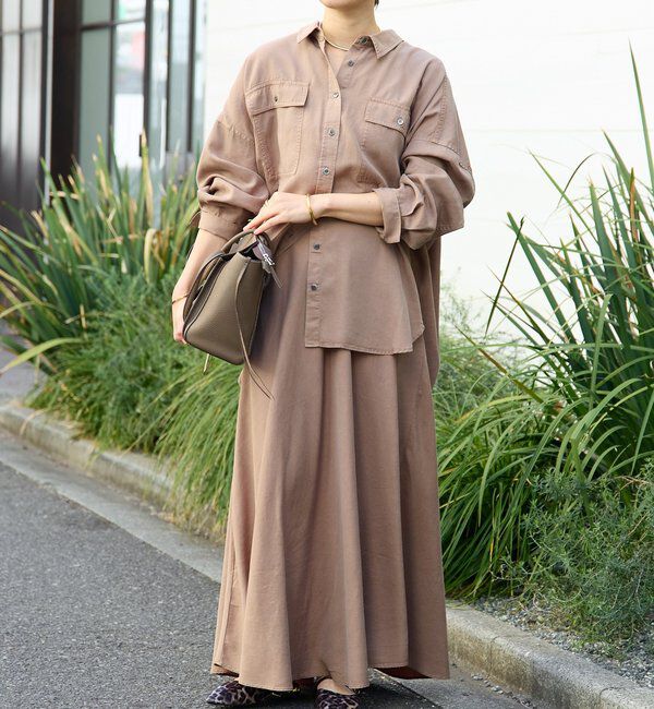  「予約【セットアップ可/上品な落ち感】ガーメントダイフレアバイアススカート」|スカート|