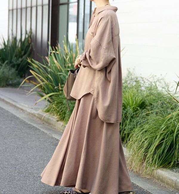  「予約【セットアップ可/上品な落ち感】ガーメントダイフレアバイアススカート」|スカート|