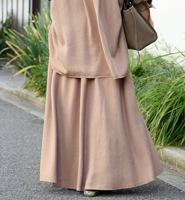  「予約【セットアップ可/上品な落ち感】ガーメントダイフレアバイアススカート」|スカート|