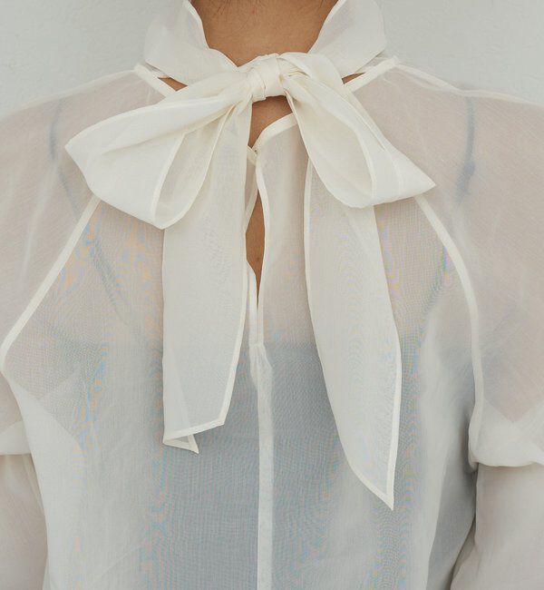  「【手洗い可】シアーボウタイブラウス」|シャツ・ブラウス|