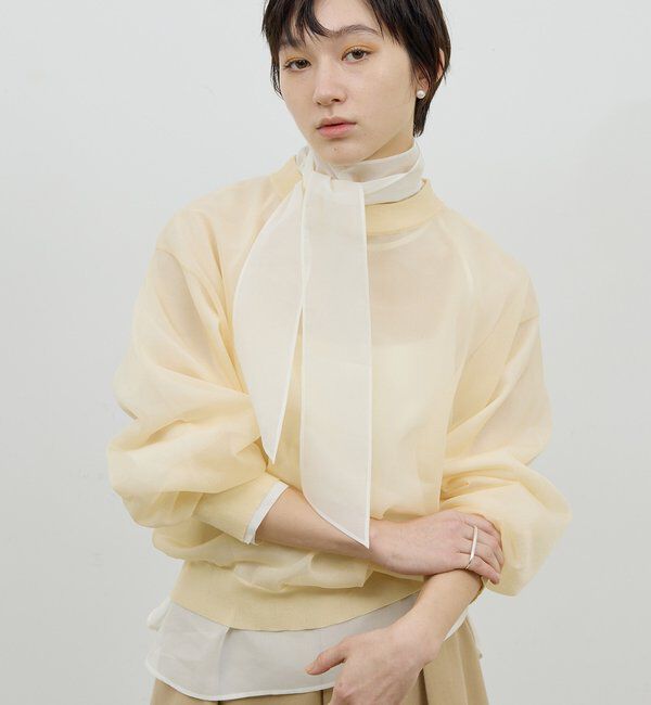  「【手洗い可】シアーボウタイブラウス」|シャツ・ブラウス|