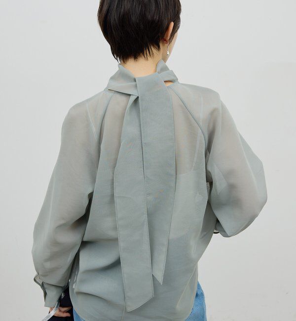  「【手洗い可】シアーボウタイブラウス」|シャツ・ブラウス|