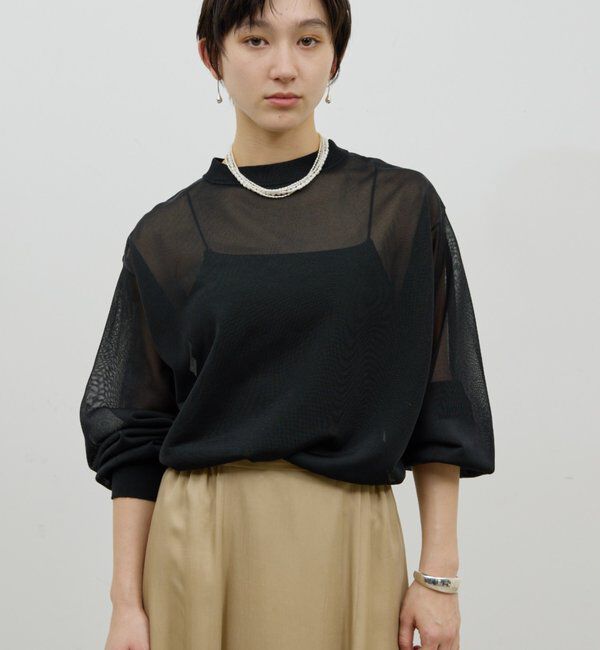  「グロスシアープルオーバー」|ニット・セーター|ブラック