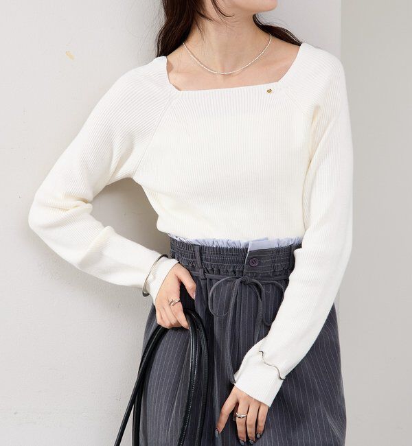  「スクエアネックリブニット」|ニット・セーター|