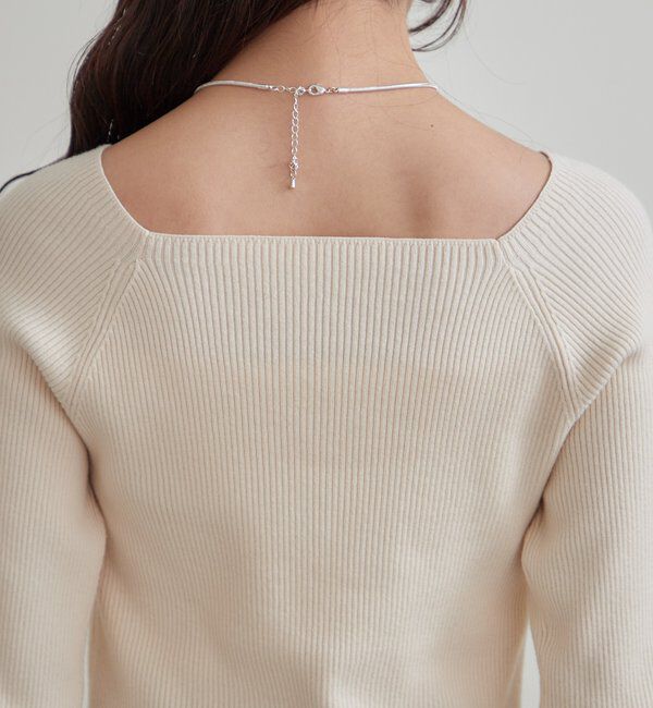  「スクエアネックリブニット」|ニット・セーター|