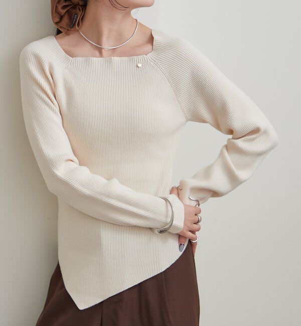 「スクエアネックリブニット」|ニット・セーター|