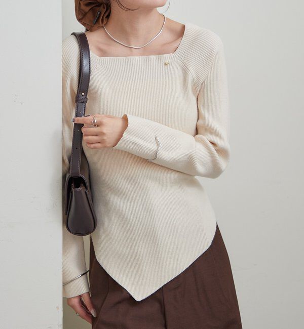  「スクエアネックリブニット」|ニット・セーター|