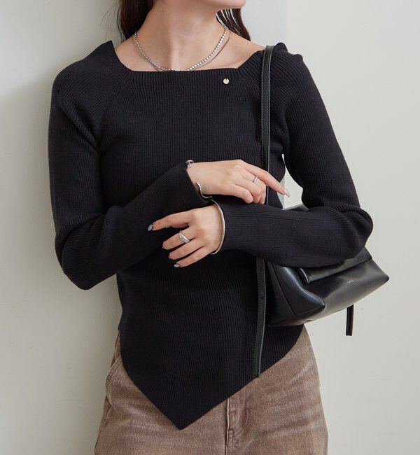  「スクエアネックリブニット」|ニット・セーター|