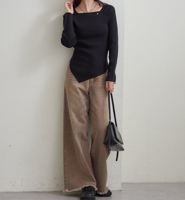  「スクエアネックリブニット」|ニット・セーター|