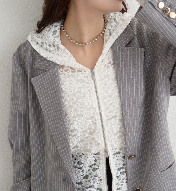  「レースフーディーパーカー」|パーカー|