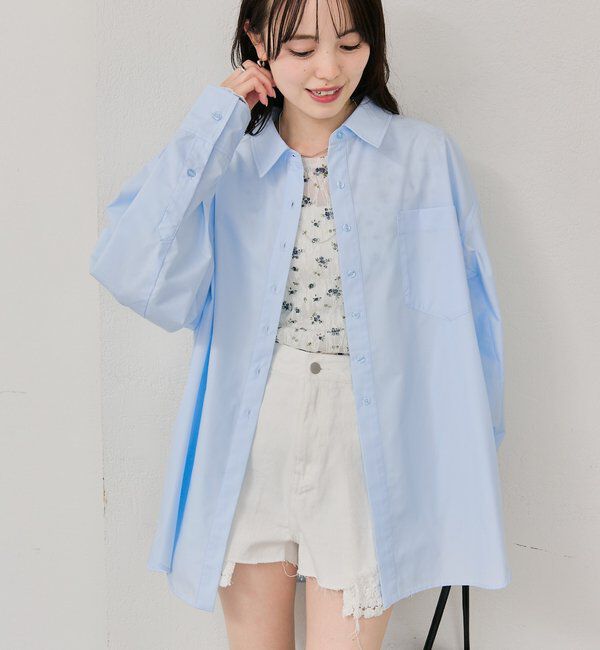  「ボタンレイヤードBIGシャツ」|シャツ・ブラウス|