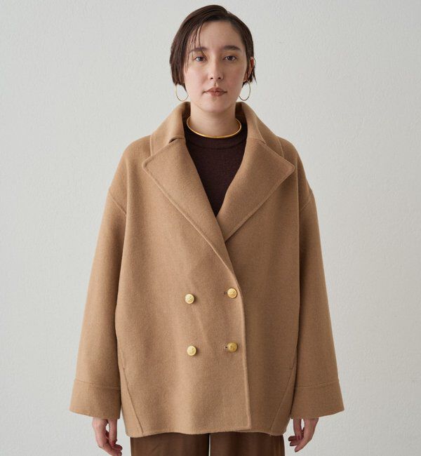 【LOUNGEDRESS】ミドルリバーコート　キャメル Loungedress（ラウンジドレス） コート アウター ミドルリバーコート