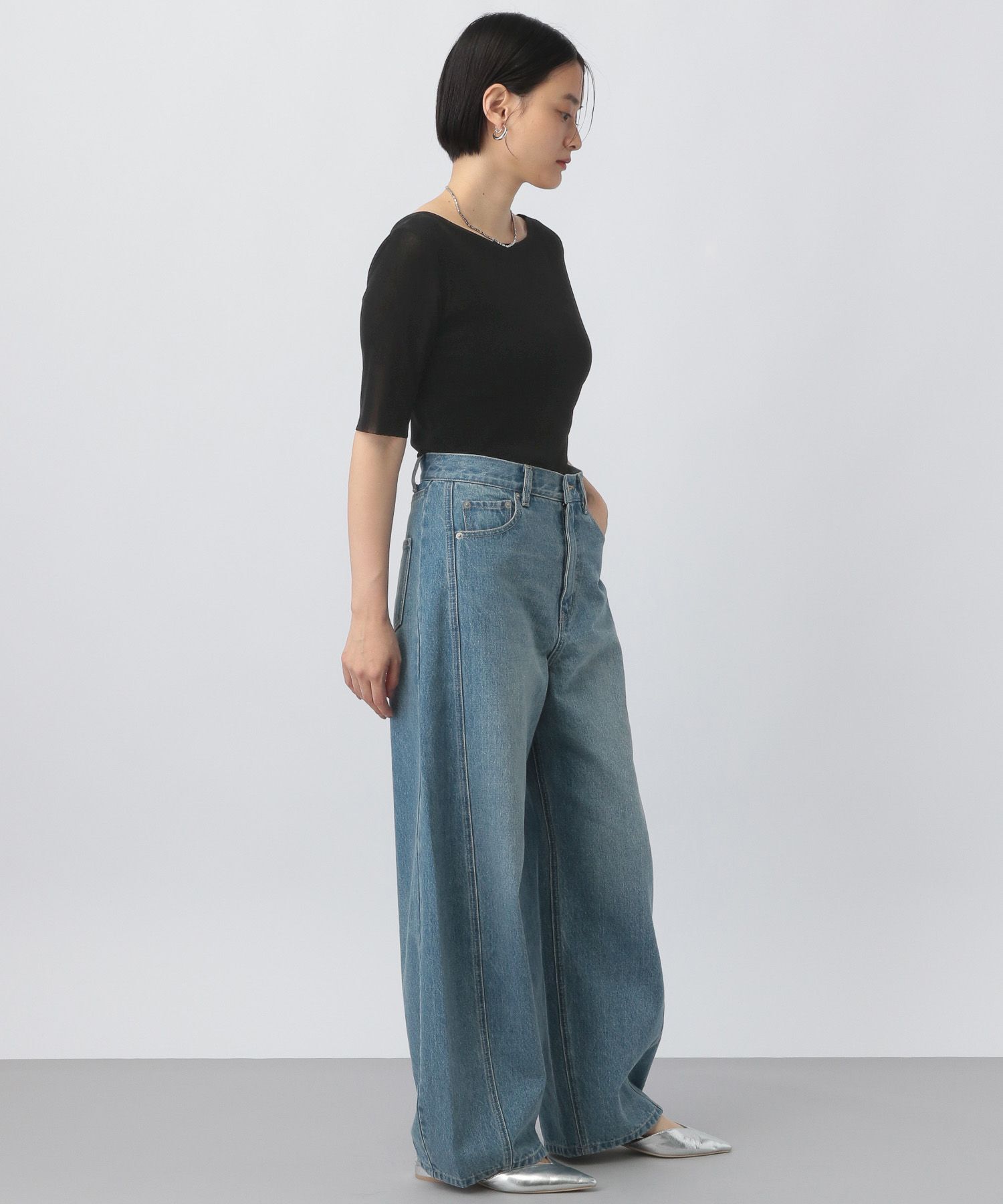 A part by 「ベロアプルオーバー_5分袖」|Tシャツ・カットソー|