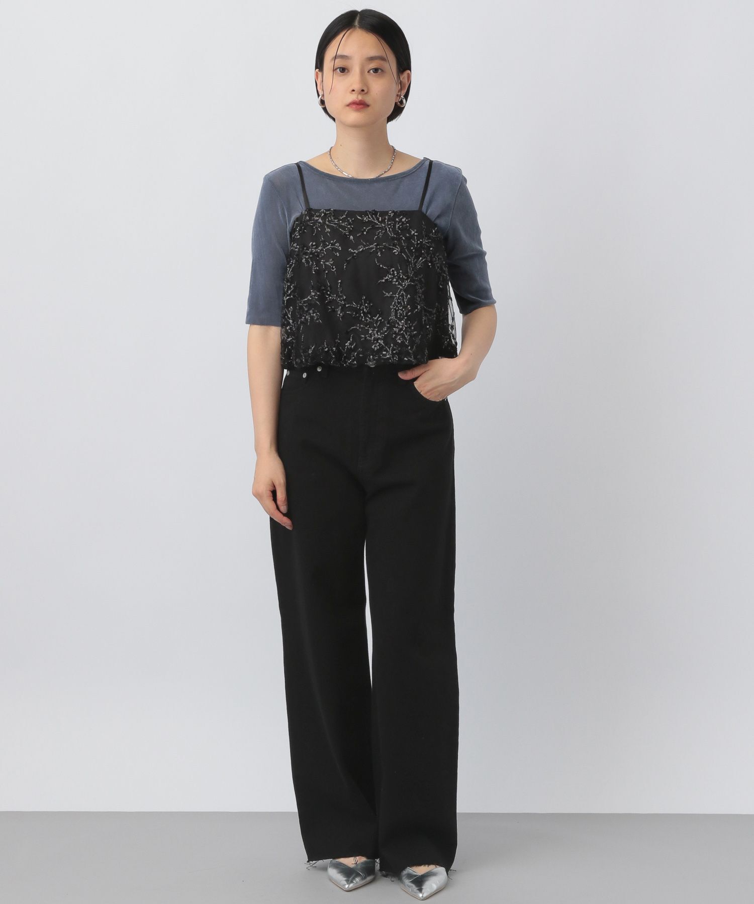 A part by 「ベロアプルオーバー_5分袖」|Tシャツ・カットソー|