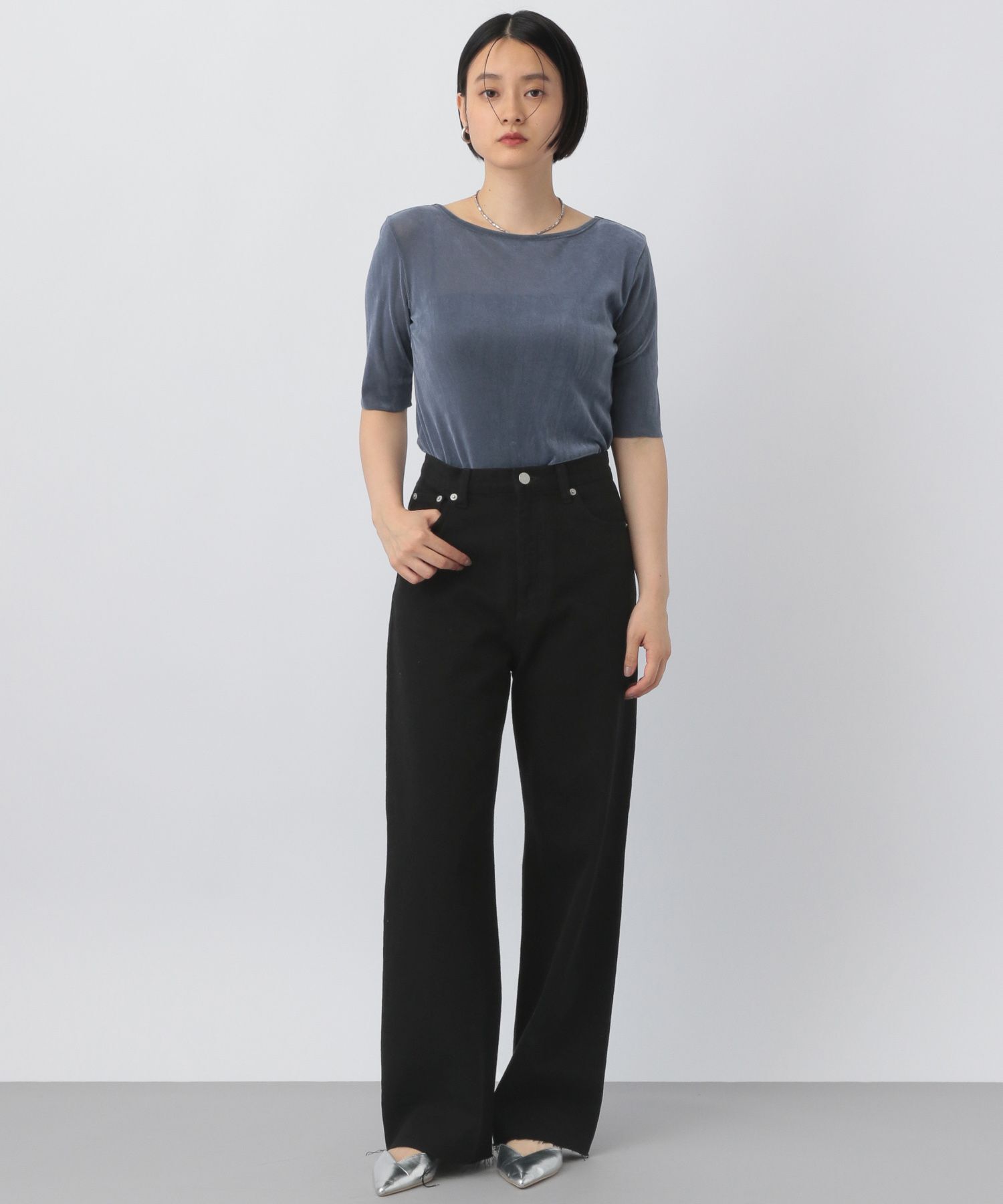 A part by 「ベロアプルオーバー_5分袖」|Tシャツ・カットソー|