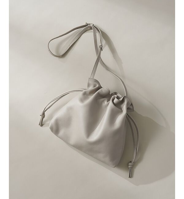 collex「レザーキンチャクポシェット ショルダーバッグ」|ショルダー・メッセンジャー|グレージュ