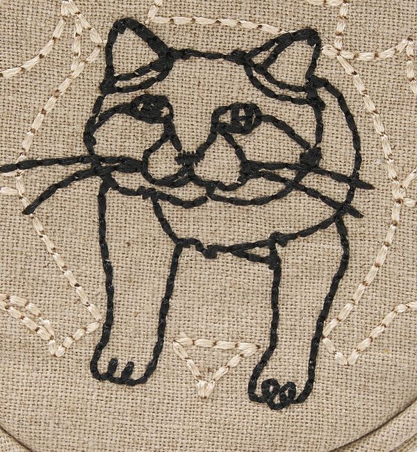 collex「【＋HAyU fabric】サークルポーチ 猫 刺繍」|ポーチ|