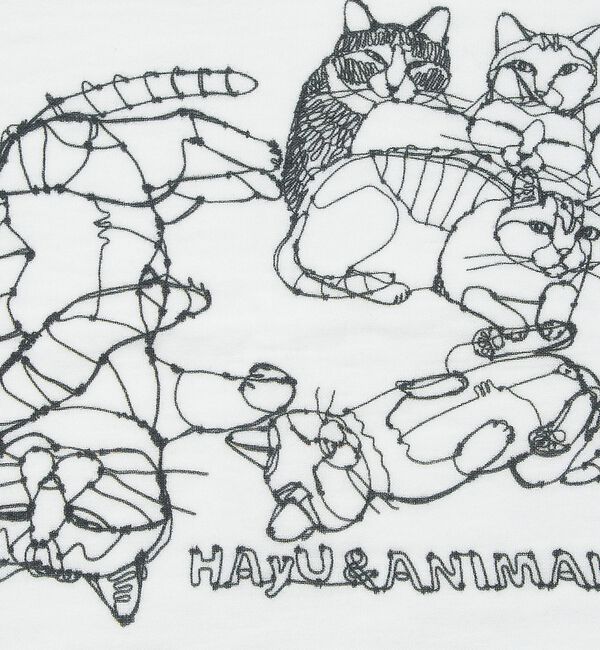 collex「【＋HAyU fabric】猫柄 ガーゼタオルハンカチ 綿100%」|ハンカチ|