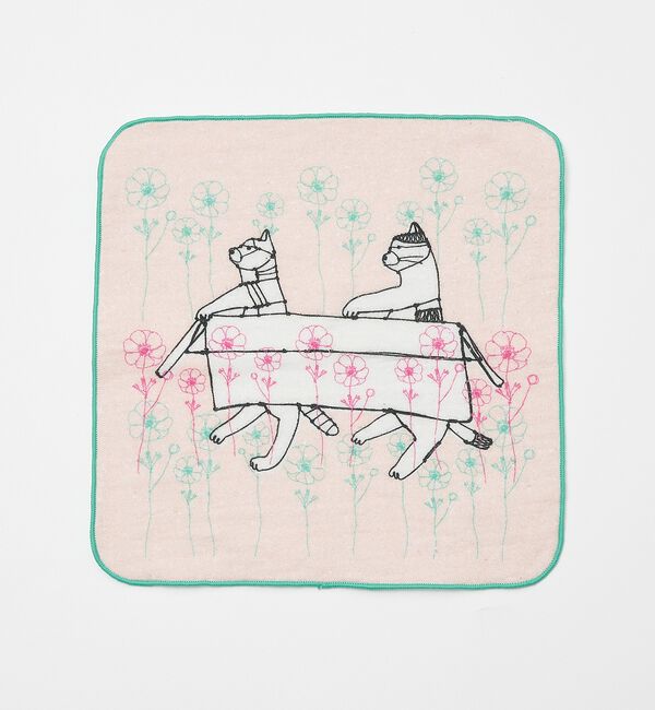 collex「【＋HAyU fabric】猫柄 ガーゼタオルハンカチ 綿100%」|ハンカチ|