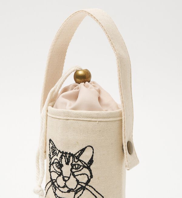 collex「【＋HAyU fabric】猫刺繍 ボトルケース 保冷・保温 レジャー」|食器・キッチングッズ|